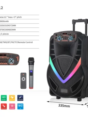 NDR-V12 Bluetooth karaoke zvučnik sa wireless mikrofonom